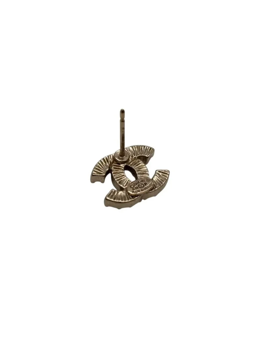 Chanel CC Logo Rhinestone Earrings 02 Gold